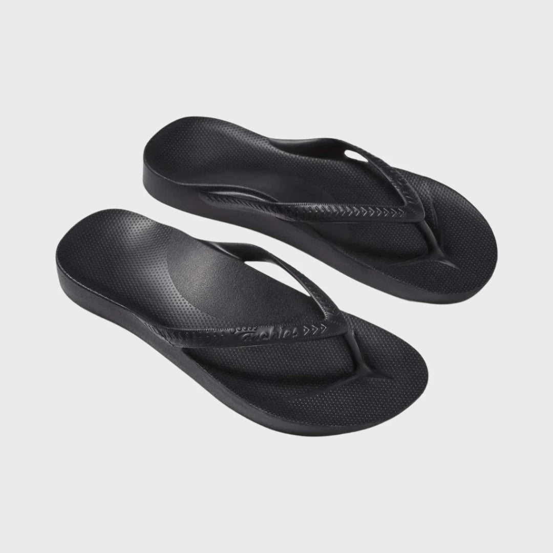 ARCHIES Junior Arch Support Thongs - Black