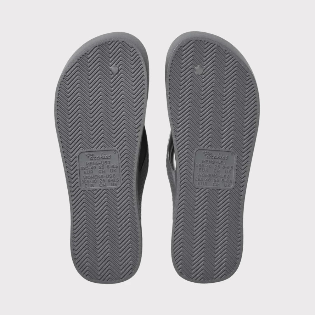ARCHIES Arch Support Thongs - Charcoal