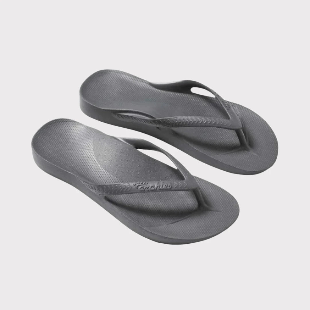 ARCHIES Arch Support Thongs - Charcoal