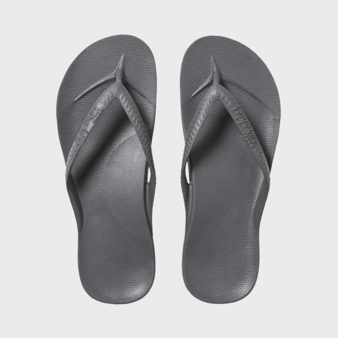 ARCHIES Arch Support Thongs - Charcoal