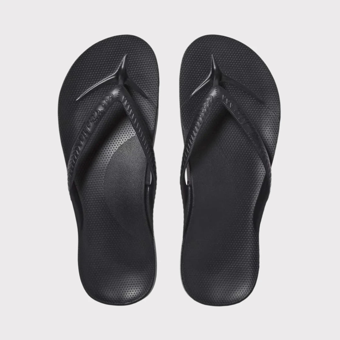 ARCHIES Junior Arch Support Thongs - Black