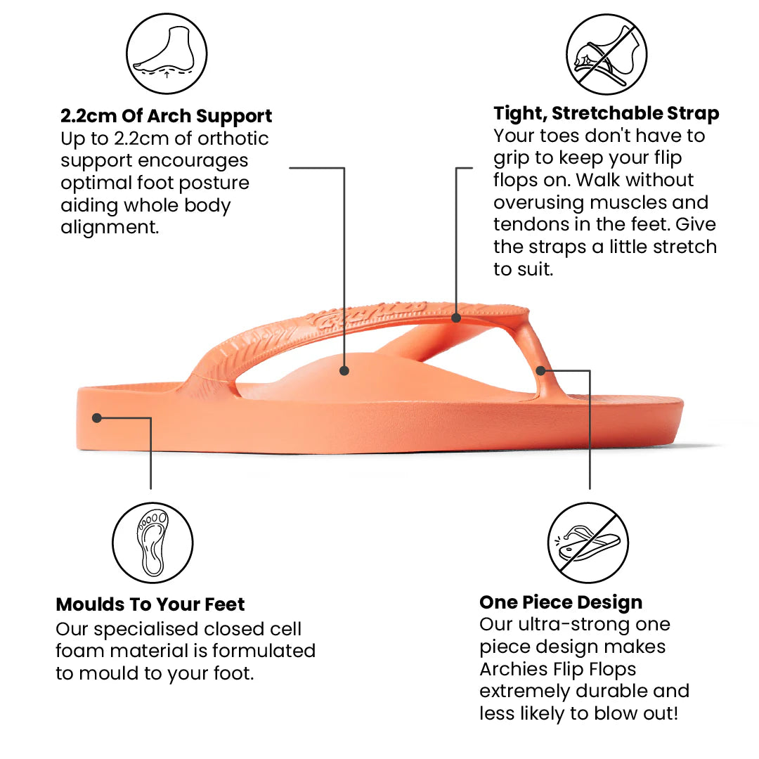 ARCHIES Arch Support Thongs - Peach