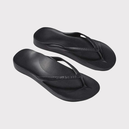 ARCHIES Junior Arch Support Thongs - Black