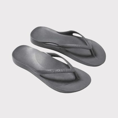 ARCHIES Arch Support Thongs - Charcoal