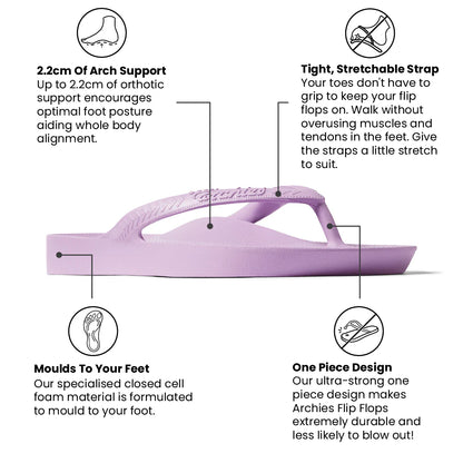 ARCHIES Arch Support Thongs - Lilac