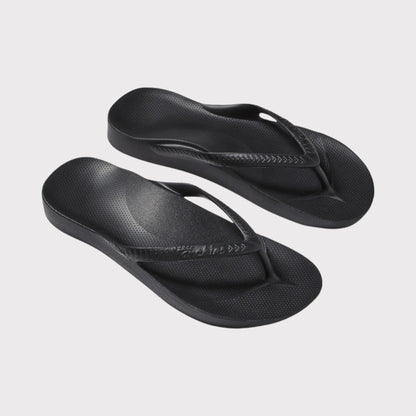 ARCHIES Junior Arch Support Thongs - Black